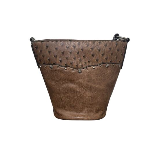 NWT! Justin Brown Western Concealed Carry Crossbody Shoulder Bucket Bag - Picture 3 of 9